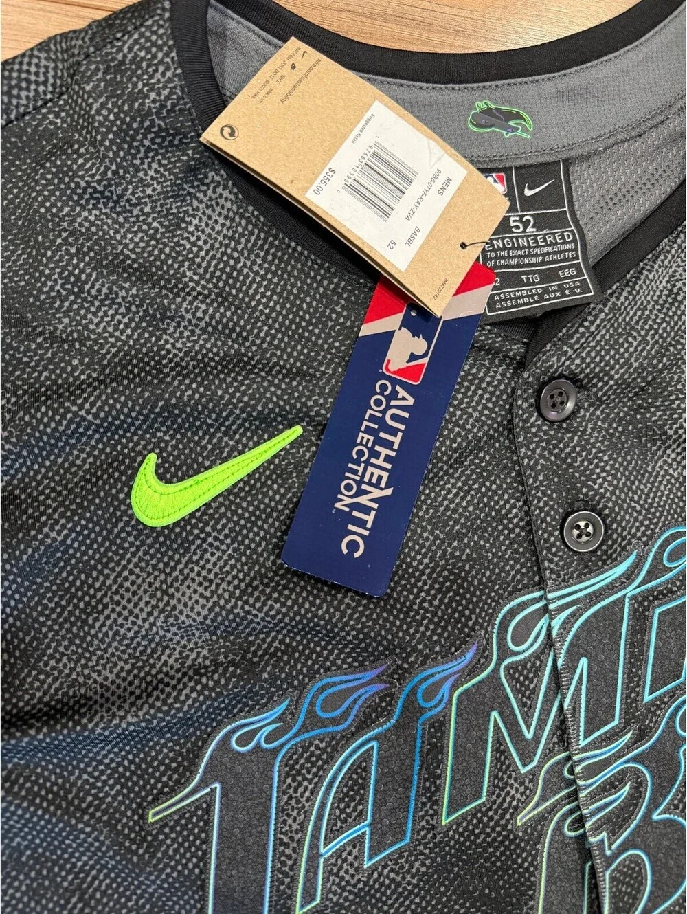 Nike Tampa Bay Rays AUTHENTIC MLB Vapor Elite City Connect Jersey 52* $355